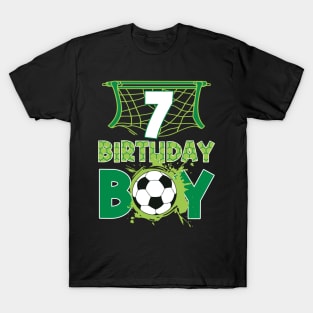 7th Birthday Boy Soccer Funny B-day Gift For Boys Kids T-Shirt